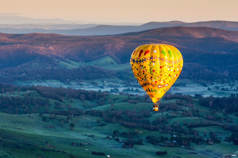 Hot Air Balloon Over Yarra Valley