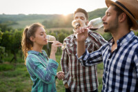 Three Friends Tasting Wine at a Winery e1604036321770